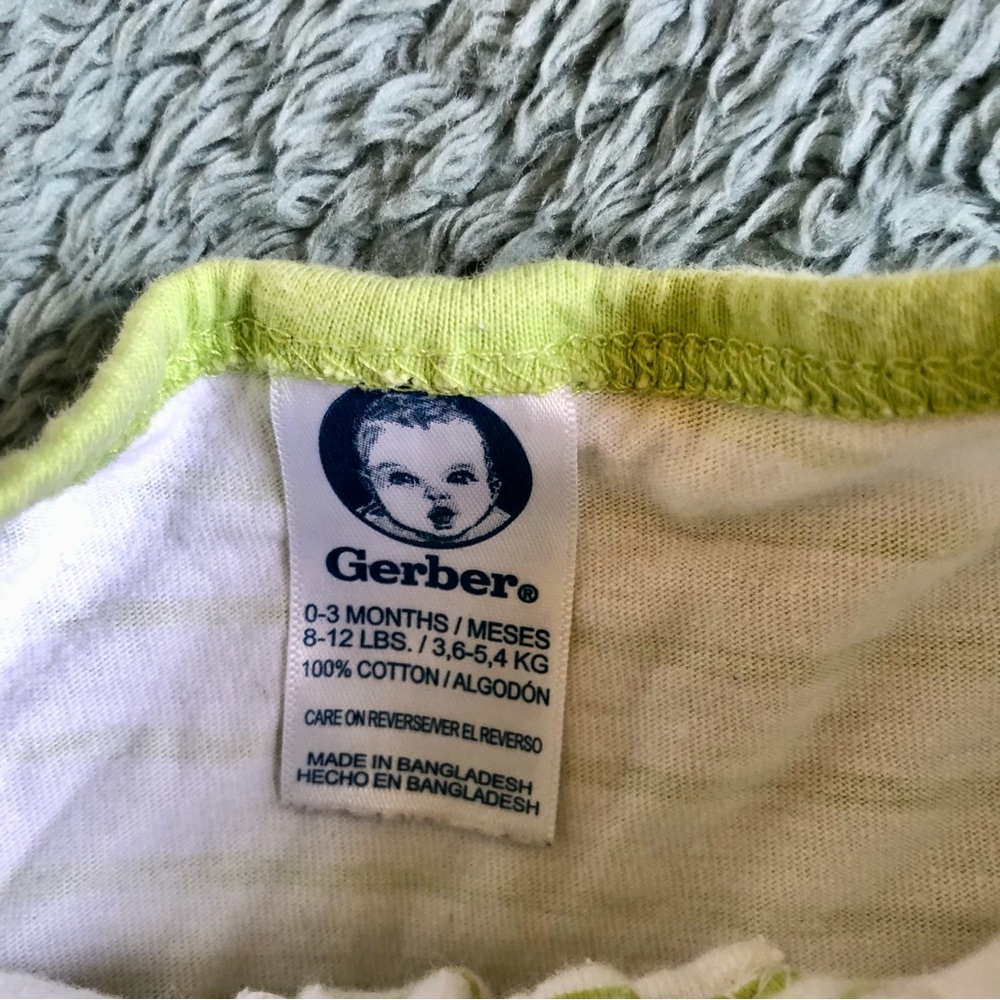 Koala Kids Green Striped and Animal Print Footies - Picture 5 of 6